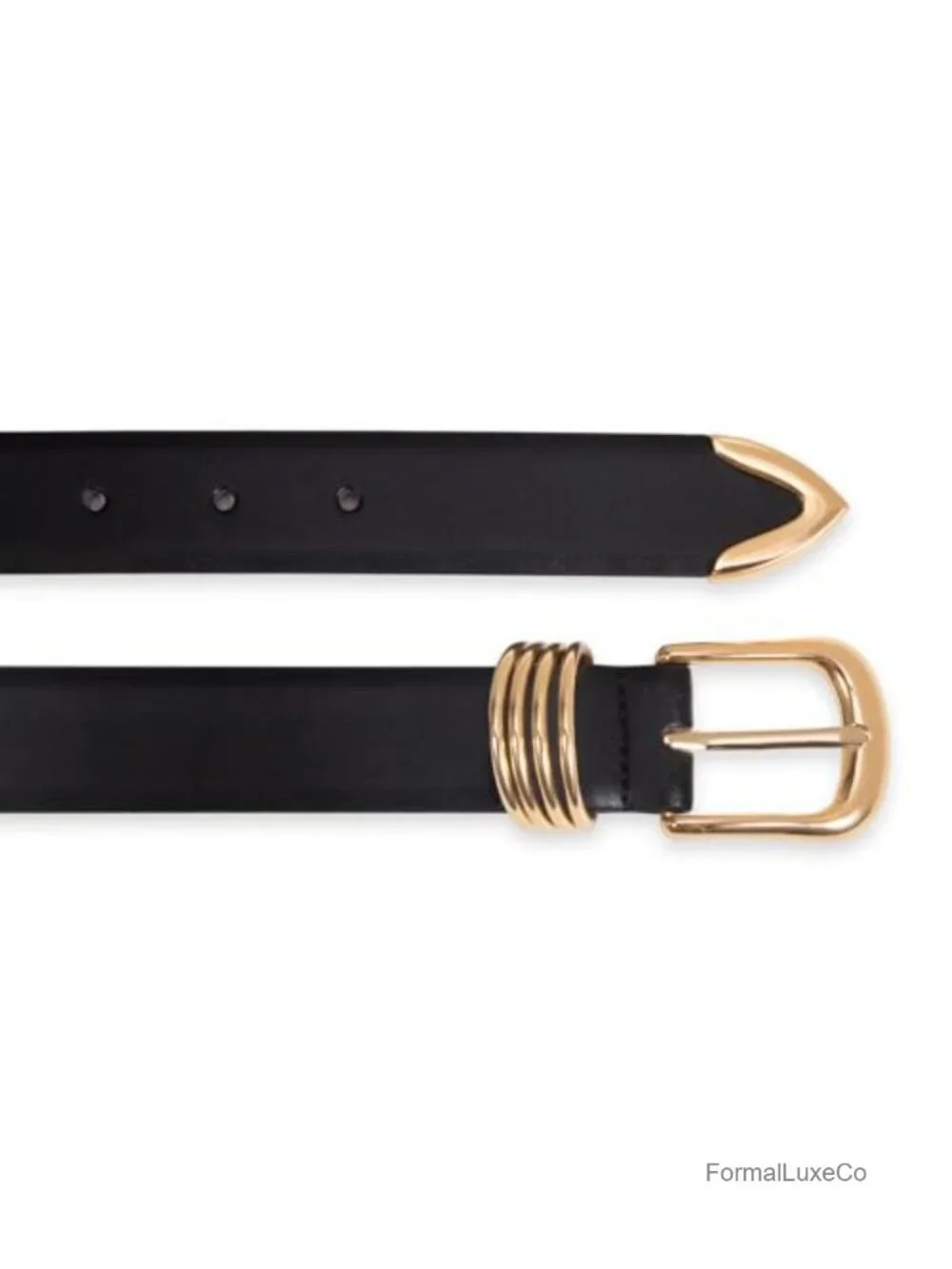 Faux Leather Belt with Gold Buckle Trendy Skinny Waist Belt